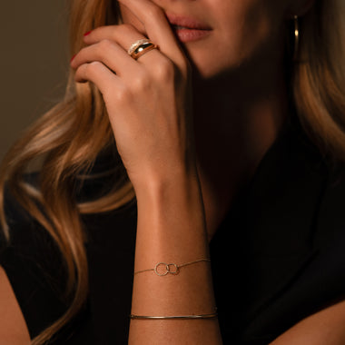 14 Karat Gold Linked Infinity Bracelet - 6