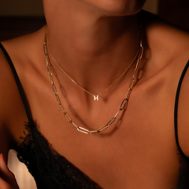 14 Karat Gold Essential Initial Letter Necklace - 5