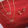 14 Karat Gold Pavé Cubic Zirconia Open Heart Studs - 8