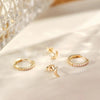 14 Karat Gold Pavé Cubic Zirconia Huggie Hoops (12mm) - 10