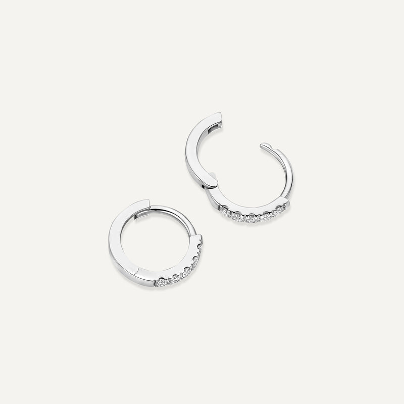 Pavé Cubic Zirconia Small Huggie Hoops (10mm)