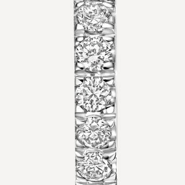 585er Weißgold mit Diamanten Pavé Diamant Mini Huggie Creolen (8mm) (0.05 ct) - 4