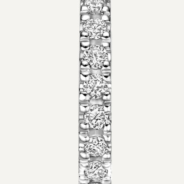 Or Blanc 14 Carats avec Diamants Pavé Diamond Petit Huggie Créoles (10mm) (0.06 ct) - 4