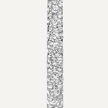 585er Weißgold mit Diamanten Pavé Diamant Huggie Creolen (12mm) (0.12 ct) - 4