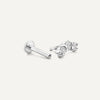 14 Karaat Witgoud met Diamanten Diamanten Gebogen Staaf Piercing (0.06 ct) - 6