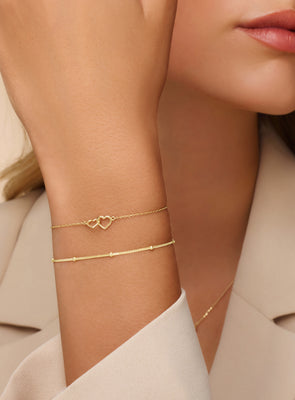 hartjes armbanden - hart   van goud