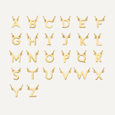 585er Gold Essential Initialen Buchstabe Halskette - 10