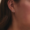 14 Karat Gold Pavé Cubic Zirconia Open Halo Studs - 4