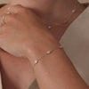 14 Karaat Goud Stationed Bezel Set Zirkonia Armband - 4