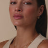 14 Karat Gold Pavé Cubic Zirconia Medium U Hoops (18mm) - 4