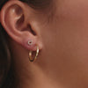 585er Gold Pavé Zirkonia Offene Herzen Set - 3