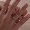 Oro de 14 Quilates con Diamantes Anillo Apilable de Diamantes Half Eternity (0.09 ct) - 4