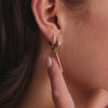 14 Karat Gold Bar Hoop Charm - 4