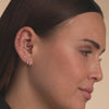 14 Karaat Goud met Diamanten Drievoudige Diamant Staaf Piercing (0.02 ct) - 4