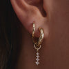 14 Karat Gold Cubic Zirconia Icicle Hoop Charm - 4