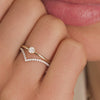 14 Karat Gold with Diamonds Diamond Wishbone Ring (0.10 ct) - 4