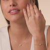 14 Karat Gold with Diamonds Four Prong Diamond Halo Bracelet (0.05 ct) - 4