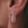 Or Blanc 14 Carats Clous Cœur Ouvert - 4