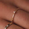 14 Karat Guld med Diamant Three Prong Diamond Solitary Ring (0.02 ct) - 4