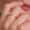 14 Karaat Goud Square Cut Zirkonia Ring - 4