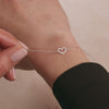 585er Weißgold Pavé Zirkonia Offenes Herz Armband - 4
