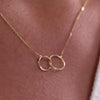 14 Karaat Goud Linked Infinity Pendant Ketting - 4