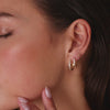14 Karat Gold Bezel Set Cubic Zirconia Huggie Hoops (12mm) - 4