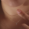 Oro de 14 Quilates con Diamante Collar con Colgante Engarzado con Diamante en Bezel Set (0.01 ct) - 4