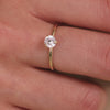 14 Karat Gold Three Prong Round Cut Cubic Zirconia Ring - 4