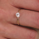 Three Prong Round Cut Cubic Zirconia Ring