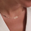 585er Gold Stationed Paperclip Halskette - 4