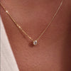 14 Karat Gold Bezel Set Cubic Zirconia Pendant Necklace - 4