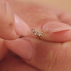 14 Karat Gold with Diamonds Diamond Cluster Curved Bar Piercing Set (0.08 ct) - 4