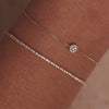 Oro de 14 Quilates con Diamantes Pulsera Halo de Diamantes (0.04 ct) - 4