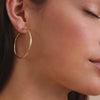 14 Karat Gold Tube Oversized Hoops (40mm) - 4