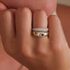 585er Gold Breiter Dome Ring - 8