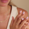 14 Karat Gold Cubic Zirconia Wishbone Ring Set - 4