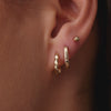 585er Gold Huggie U Hoops (12mm) - 4
