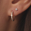 14 Karaat Goud met Diamanten Bezel Set Diamant Kleine Hoops (15mm) (0.15 ct) - 4