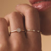 Oro de 14 Quilates con Diamantes Anillo Apilable Abierto con Diamante (0.03 ct) - 4