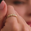 585er Gold Croissant Dome Ring - 4