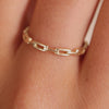14 Karat Gold Paperclip Chain Ring - 4