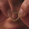 Oro de 14 Quilates Pendientes de Aro Corazón (15 mm) - 4