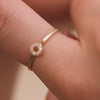 14 Karat Gold Pavé Cubic Zirconia Open Halo Ring - 4