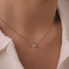 Oro de 14 Quilates con Diamantes Collar con Colgante Halo de Diamantes (0.05 ct) - 4