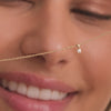 585er Gold mit Diamant Four Prong Diamant Linked Anhänger Halskette (0.05 ct) - 4