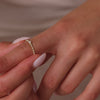 14 Karat Gold Beaded Cubic Zirconia Ring - 4
