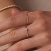Or 14 Carats avec Diamant Bague Illusion Diamant (0.02 ct) - 4