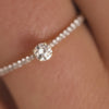 585er Gold mit Diamanten Four Prong Diamant Solitär Pavé Tapered Ring (0.20 ct) - 4