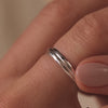 14 Karat White Gold Three Band Ring - 4